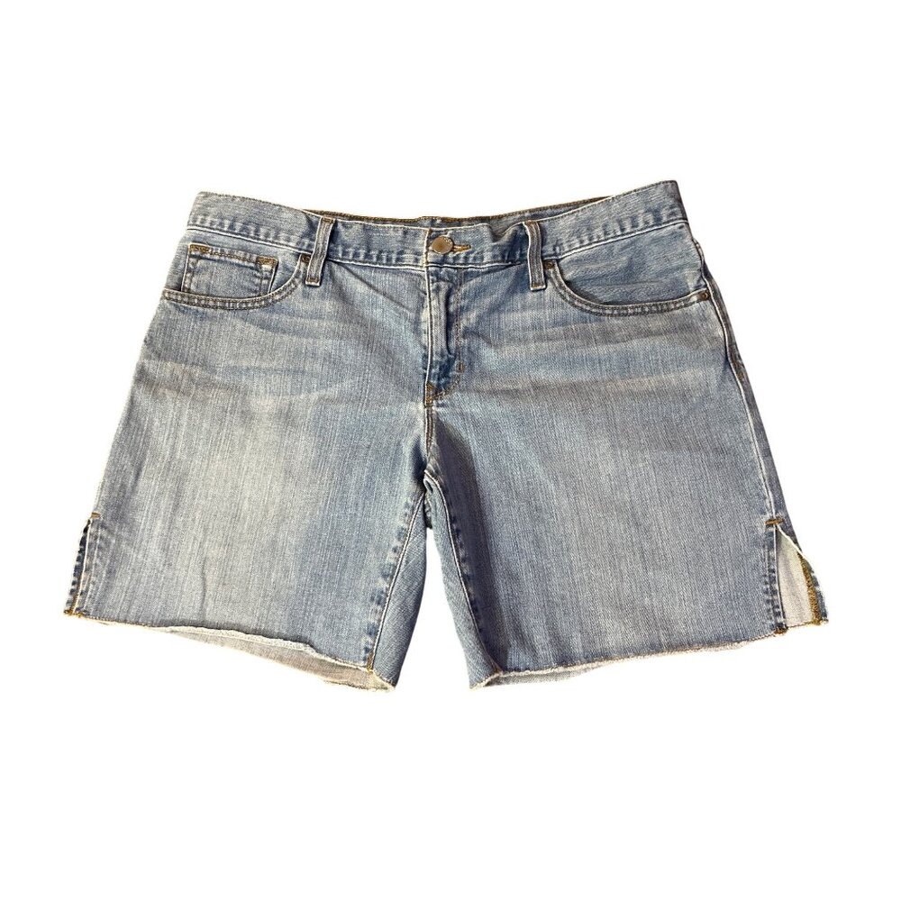 Gap 1969 Boyfriend Denim Shorts 30/10 Split Hem Used - Picture 3 of 13